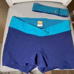 lucy activewear yoga shorts and headband set